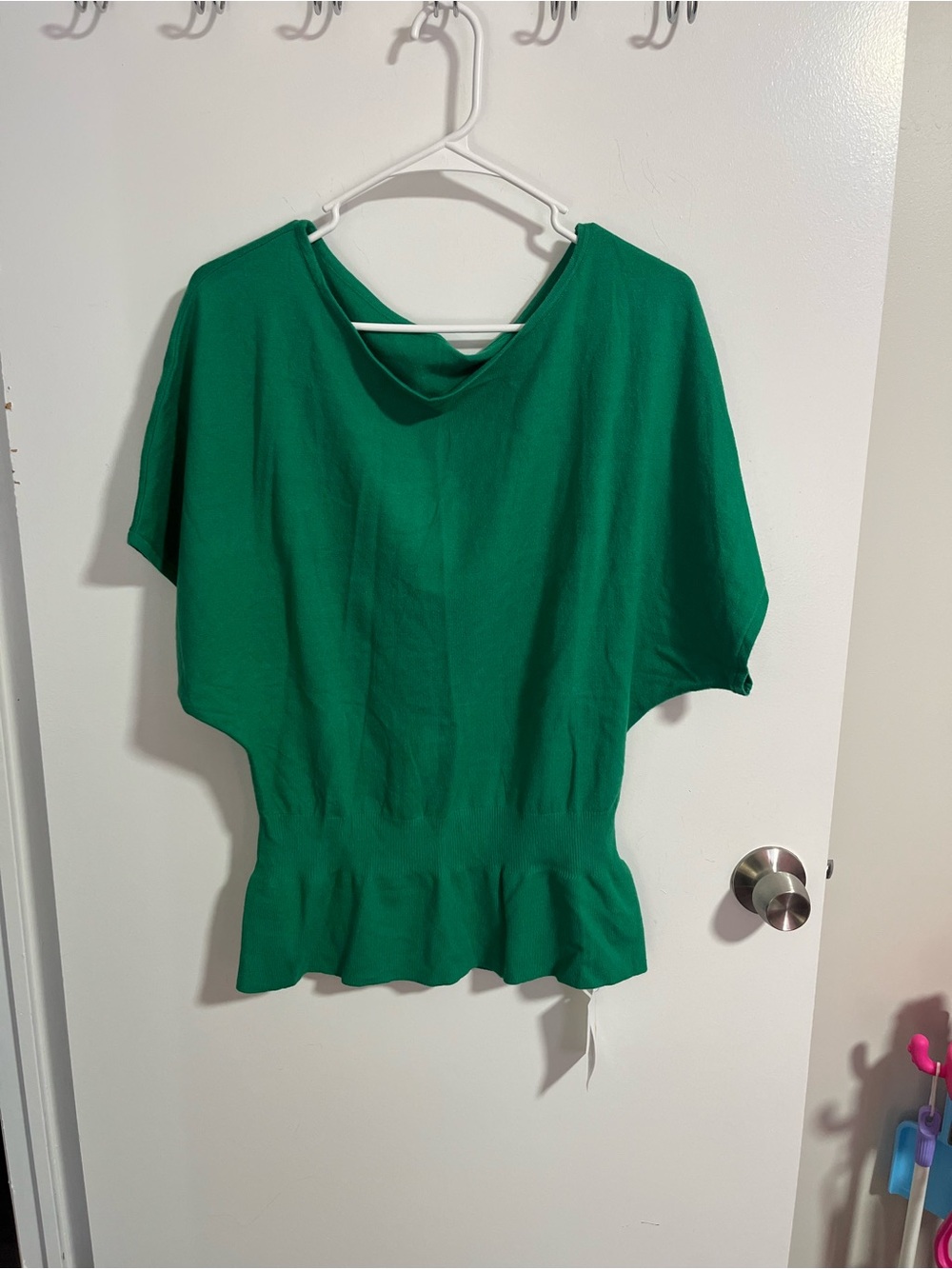 Amazon Green Peplum Short Sleeve Top